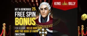 King Billy 25 FREE SPINS no deposit bonus 3